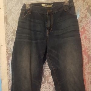 Old Navy Boyfriend fit jeans with plaid cuff